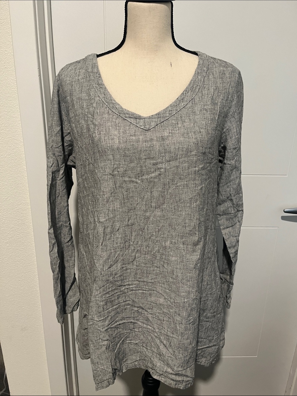 Cut Loose Linen Blend Lightweight Pocket Top Coastal Lagenlook Minimalist Boho